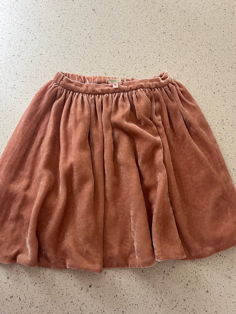 Bonpoint Dusty Rose Velvet Gathered Skirt